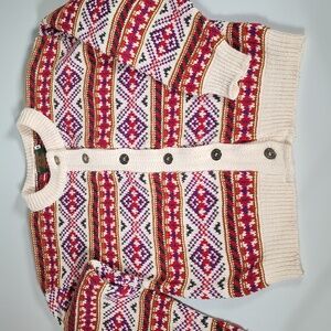 Vintage Earth Outfitters Nordic style button front cardigan sweater M